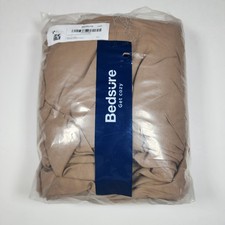Bedsure 100 Washed Cotton Duvet Cover Full Size - Coffee Brown Cover And Shams