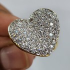 HSN Yellow Goldtone Round Clear Cubic Zirconia Heart Style Ring Size- 6.75 — photo 1