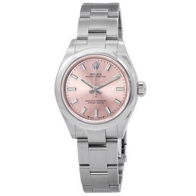 Rolex Oyster Perpetual 28 Automatic Chronometer Pink Dial Ladies Watch