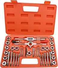 40 Piece Tap and Die Set,Sae Inch Sizes, Essential Threading Tool with Complete 