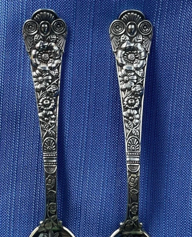 Rare Gorham Cluny Sterling Silver Ice Cream Fork – 5″ Gold Wash Bright-Cut - Image 3 of 4