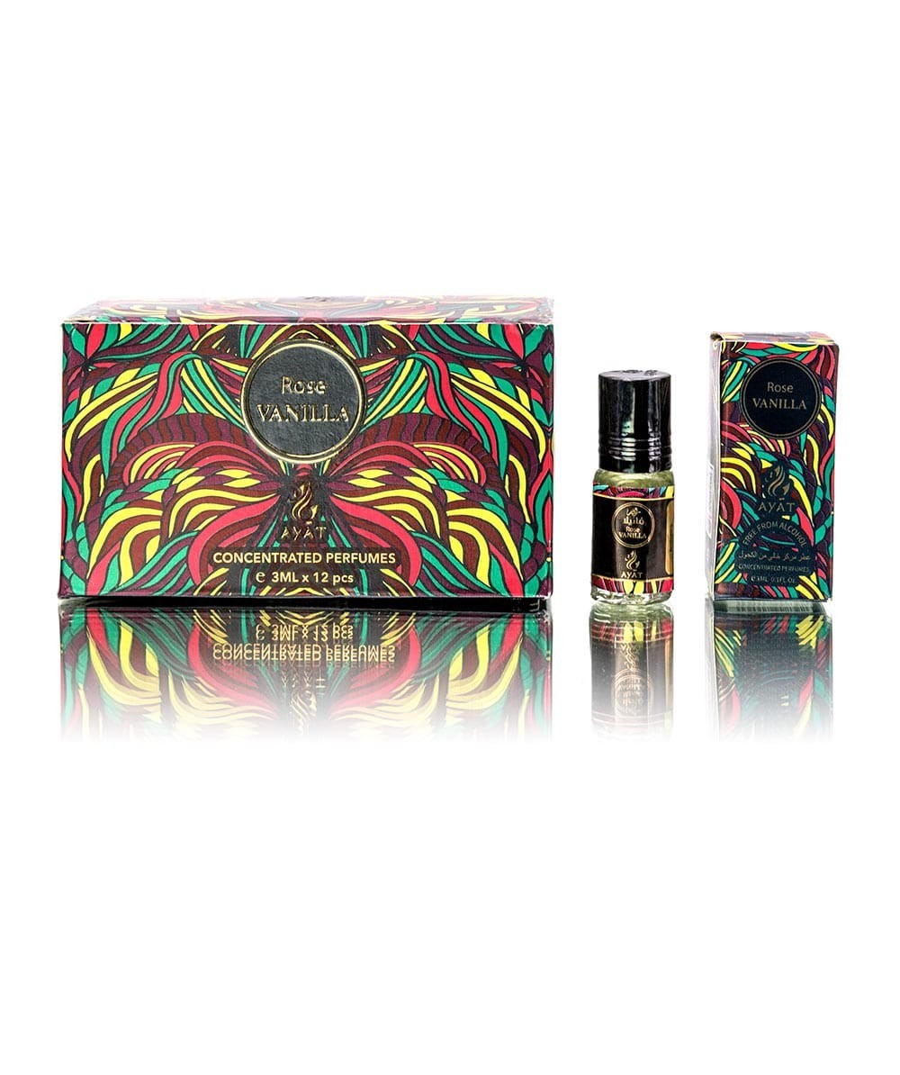Huile parfumée Rose Vanilla Ayat Perfumes parfum longue tenue pour peaux sensibles