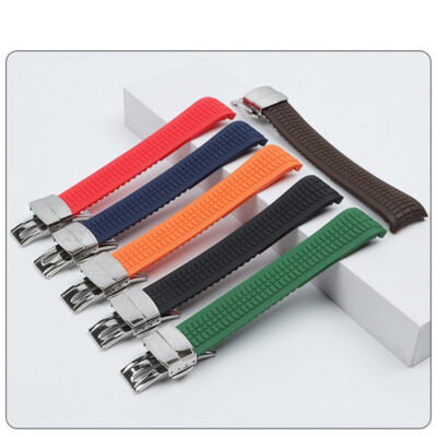 Soft Rubber Watch Band Waterproof Silicone Strap 21 Fits Patek Philippe Aquanaut