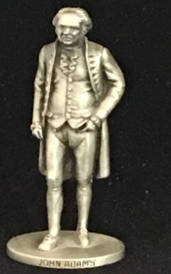 Vintage 1985 Danbury Mint John Adams Presidential Pewter 2 1/4 inch Statue NM