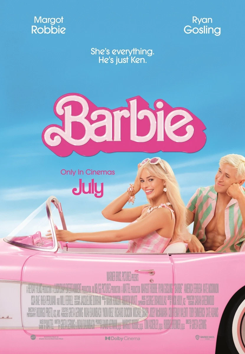 2023 Barbie Movie Poster 11X17 Margot Robbie Ryan Gosling Ken Hasbro Comedy    eBay