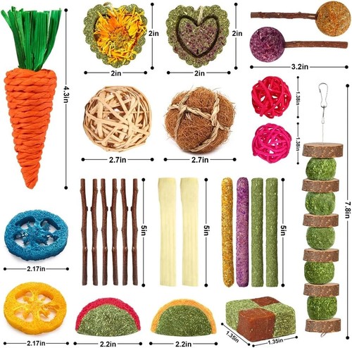 Juguetes para conejos Juguetes para conejillos de indias Juguetes para hámster Juguetes para conejitos Palitos naturales de heno Timothy A - Imagen 6 de 6