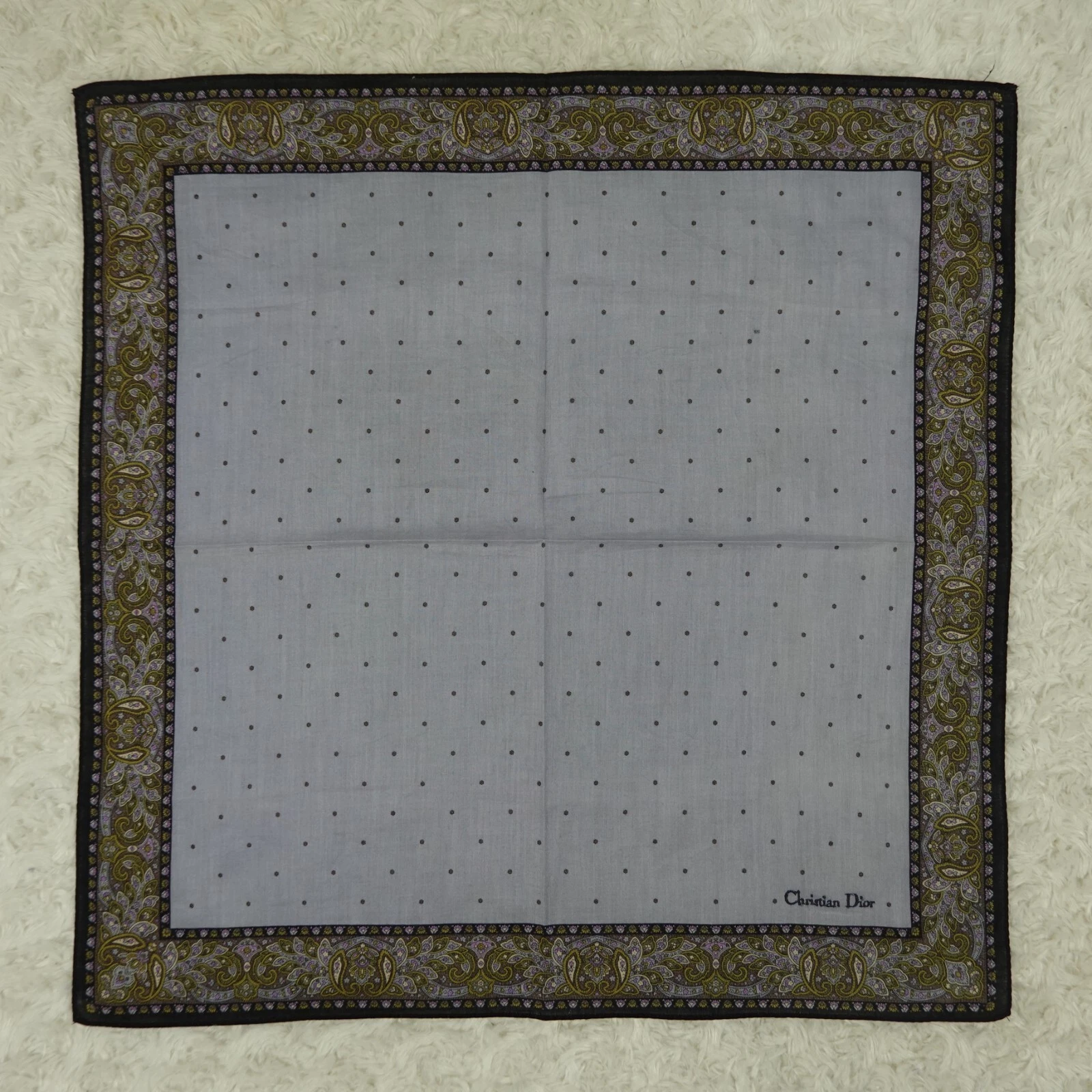 N841 CHRISTIAN DIOR Foulard coton cachemire foulards poche carré 18