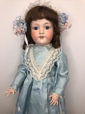 28.5” Antique German Armand Marseille AM 390N Bisque Doll compo BJ BL eyes #L