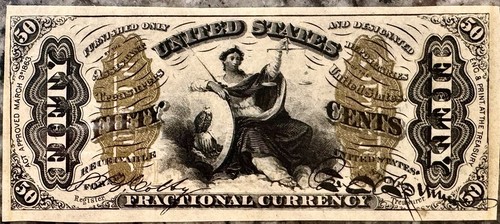 1865-69 50c Fractional Currency Fr. 1343SP Third Issue PCGS 65 Gem New, Justice - Picture 22 of 24