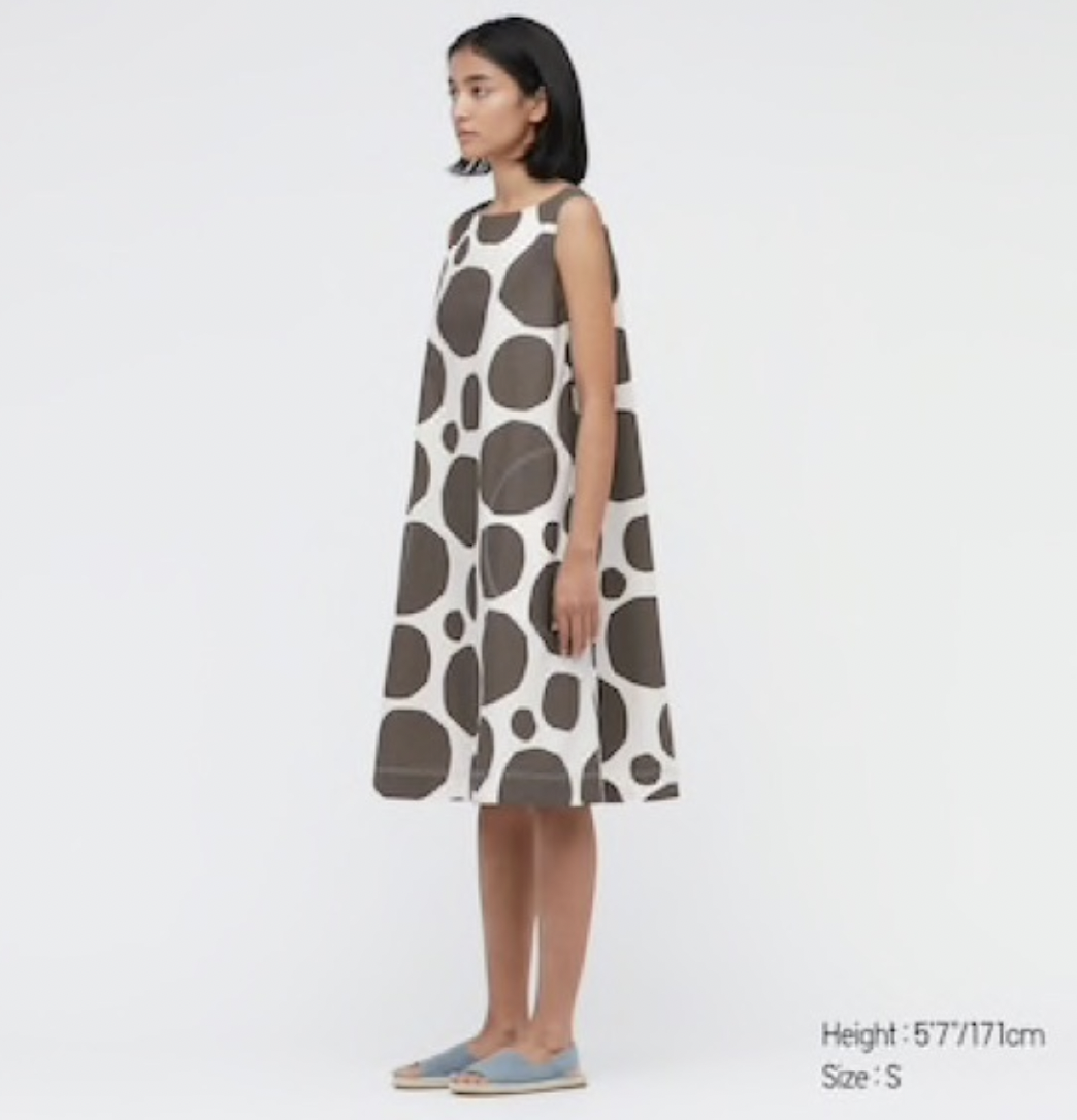 chinese dress ladies Marimekko Migot Mini Unikko Sleeveless Maxi Dress | Black, Off White