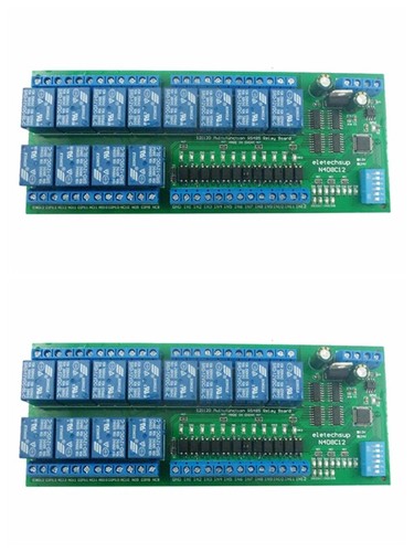 2 x12ch Digital IO UART RS485 Relay Module Modbus RTU DIN35 C45 Rail Box PLC PTZ - Picture 15 of 20