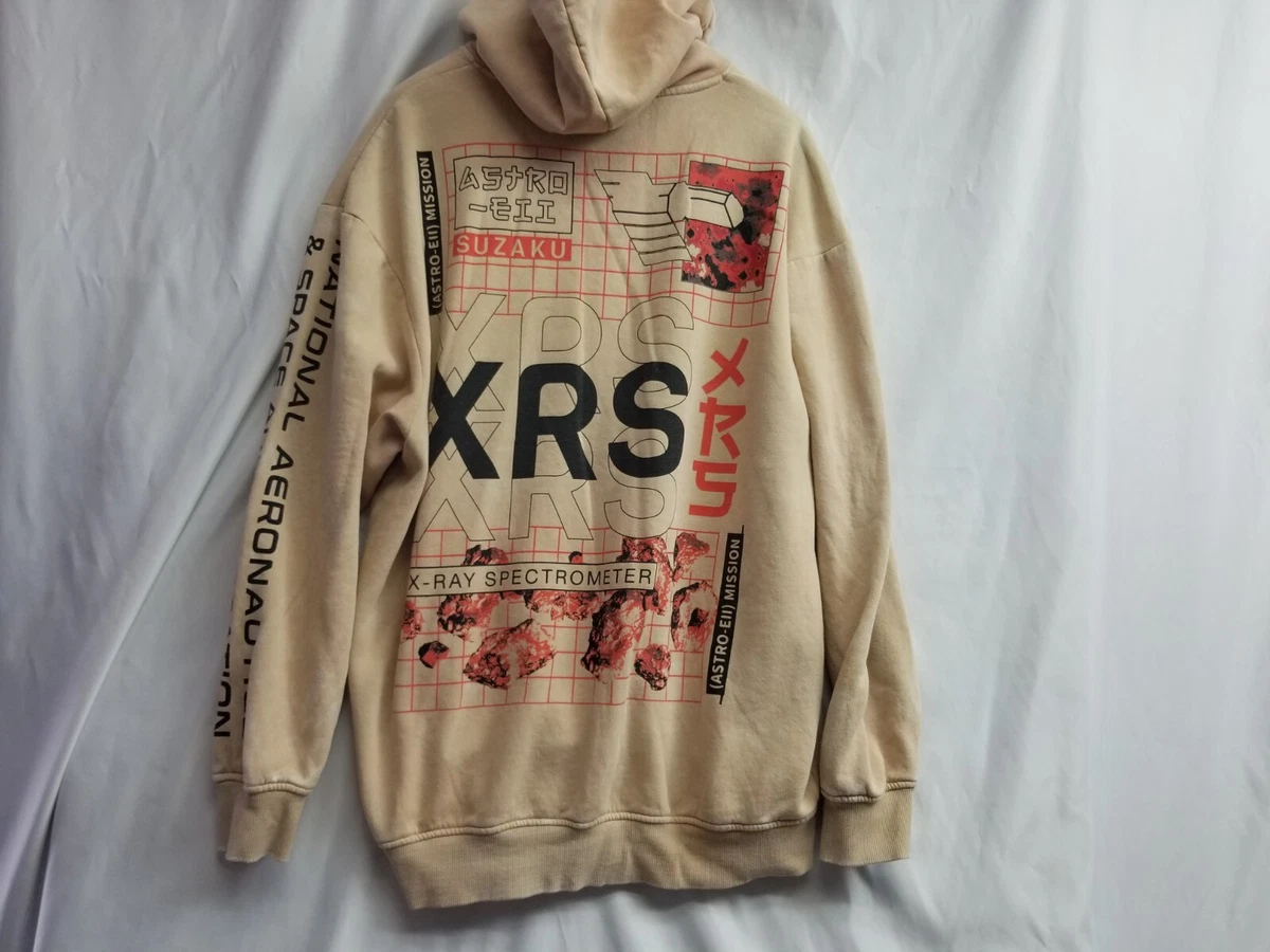 Hyper Space NASA Pullover Hoodie Sweatshirt Mens Beige Size XL Astronaut