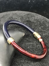 FLLI MENEGATTI Vintage Vermeil Gold 925 Sterling Red &amp; Blue Enamel Braclet