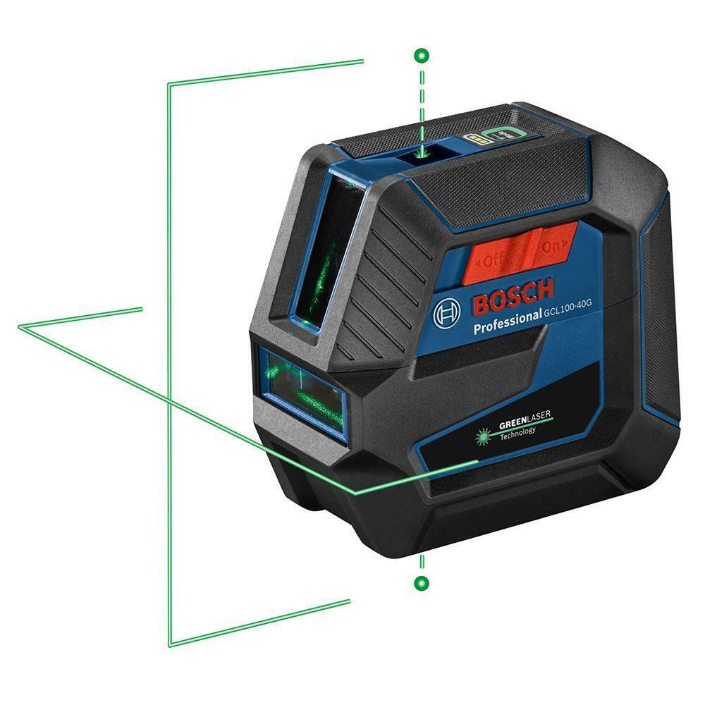 Bosch Self-Leveling Cross-Line Laser with Plumb Points - Green Beam (GCL100-40G)