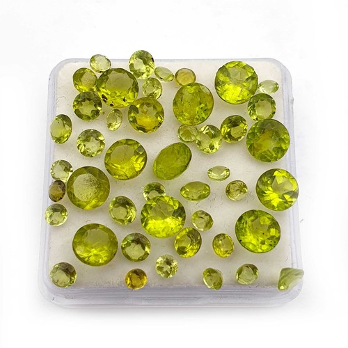 Natural Peridot Mix Size Round Cut Loose Gemstone Lot 174 Pcs 2-6 MM 43 CT - Picture 2 of 4