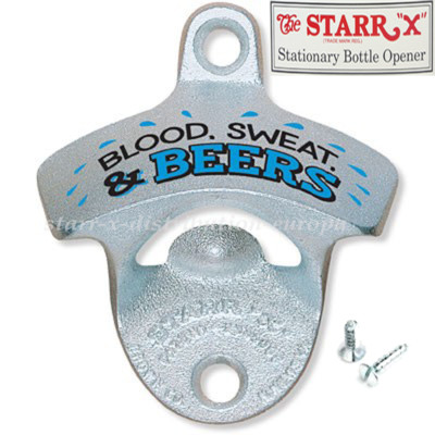 BLOOD SWEAT & BEERS Wandflaschenöffner orig. USA STARR X - keine Fernostware