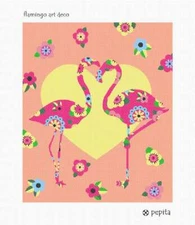 Flamingo Art Deco Needlepoint Kit or Canvas