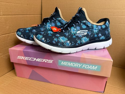 Sneakers Skechers donna lavabili slip-on Bungee Summit calm Harmony blu navy floreale