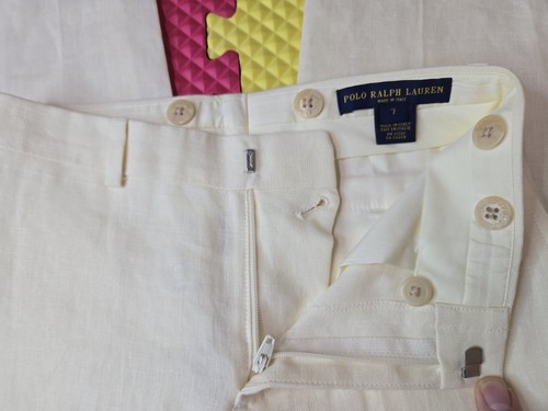 Polo Ralph Lauren Eggshell White Cream Linen Dress Pants Boys 7 Italy NEW NWOT - Picture 5 of 5