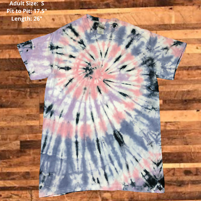 One of a Kind Tie Dye T-Shirt Adult Size S Cotton Candy Spiral Unique Festival