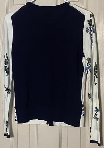 Ann Taylor Baumwolle leichte Knopfleiste Strickjacke Blumen Pullover Gr. SP Neu mit Etikett - Bild 3 von 4