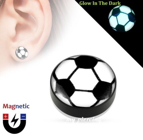 Magnetic Fake Plug Epoxy Dome Glow in the Dark Top Black Acrylic Cheater Plugs - Picture 5 of 5