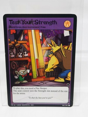 NEOPETS TCG The Haunted Woods TEST YOUR STRENGTH 96/100 Common Trading Card