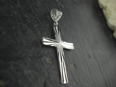 Pendant Necklace Rhodium Plated Cross 925 Sterling Silver