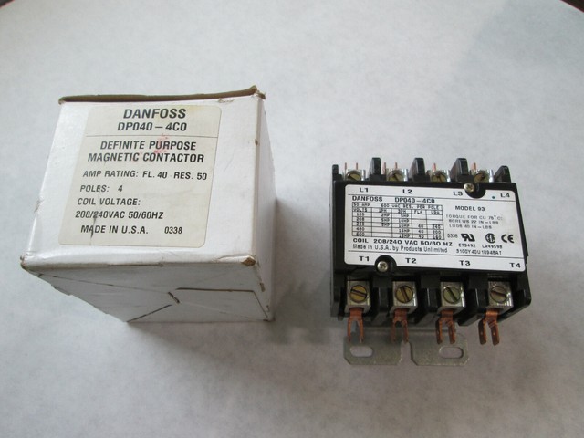 New Danfoss Dp040 240 Volt Coil 4 Pole 40 Amp Chipped