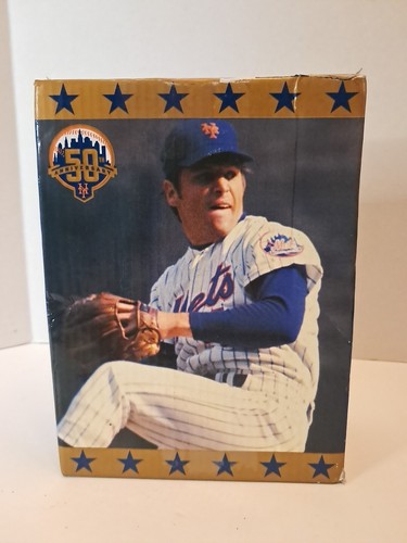 Tom Seaver NY Mets 50th Anniversary Bobblehead SGA Citi Field 2012 nuovo con scatola