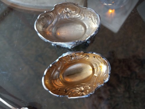2 Henin & Cie and Monney Salt Cellars Spoons French Sterling Silver 950 / 1000 - Picture 5 of 10