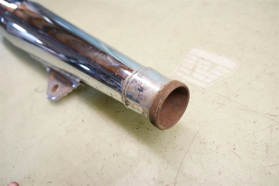 Yamaha 1970-1974 TX650 XS1 XS2 OEM Left Muffler Exhaust *2158B - Image 3 of 4