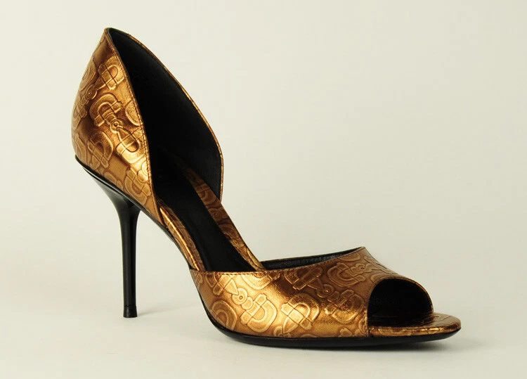 CHAUSSURES ESCARPINS GUCCI D'ORSAY LOGO HORSEBIT CUIR VERNI IT 39,5 /9,5