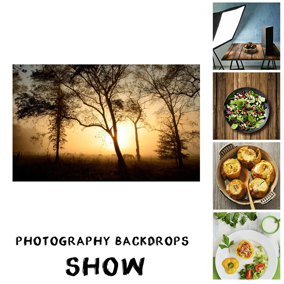 Fondo de fotografía de paisaje atardecer atardecer arte en vinilo tela telón de fondo accesorios para fotos Foto 2 de 4