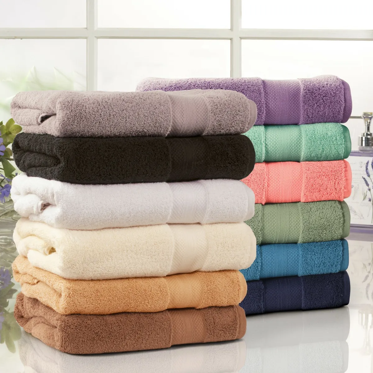 9 Piece Luxury Cotton Quick Drying Thick Soft Absorbent Face Hand