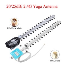 2.4G 20/25dBi Antenna 2400-2500MHz Outdoor Wireless Yagi Antenna RP-SMA/SMA Male