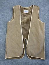 Vintage whaling Mfg Co Vest Men's 42 Red Brown Fleece Lined USA Zip In Liner