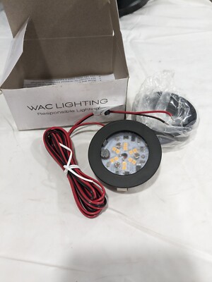 WAC Lighting Round LED Button Light Black HR-LED87-27-BK