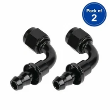 2PCS 8AN Push Lock 90 Degree Hose End Fitting/Adaptor For AN8 Oil Fuel Water Air