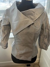 Carolina Herrera Silk Puffy Sleeve Jacket Size 6