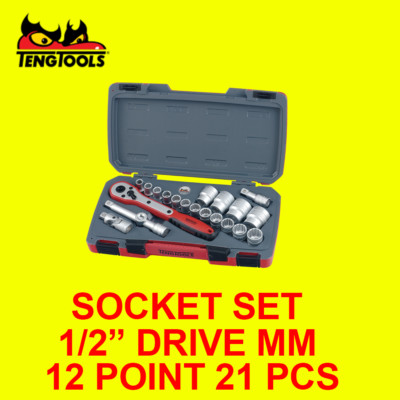 TengTools T1221 21-tlg. 12 Punkt 1/2'' Antrieb mm Steckschlüsselsatz