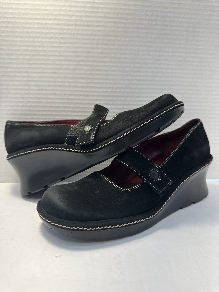 aerosoles black dress shoes AEROSOLES womens Black leather heel shoes size 8B BR-13