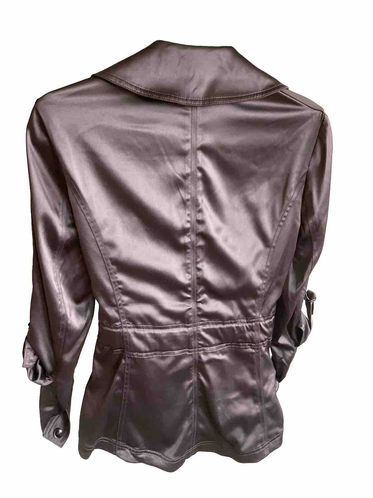 Cocoa Satin White House Black Market Wrap Jacket Size… Gem