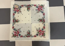 Vintage Ukrainian Wool Floral Shaw Scarf Black Traditional Accessory Russia USSR