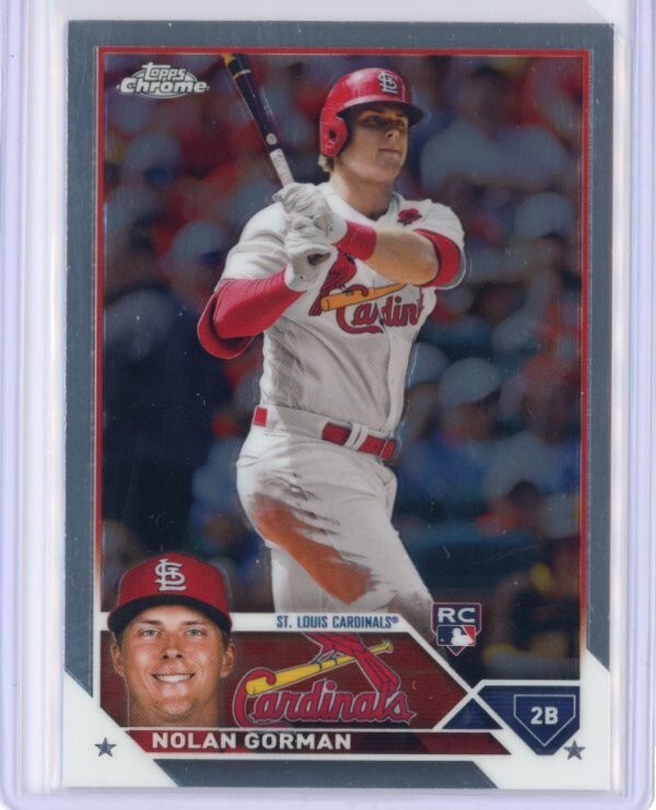 2023 Topps Chrome Nolan Gorman Rookie RC Base #192 St. Louis Cardinals