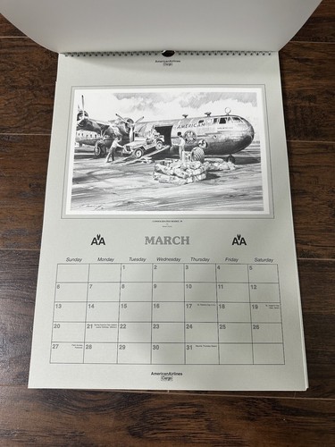 1994 American Airlines Cargo Plane Artwork By Robert Taylor Calendar-Style NM- - Picture 9 of 13