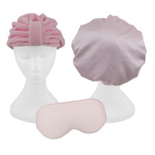 Dilly's Collection Gift Pack Shower Cap Turban Eye Mask Hair Care Beauty Set