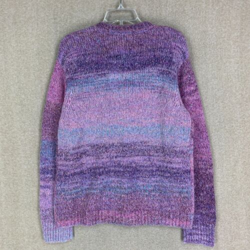 NEW! Dannijo Sweater L Womens Purple Cardigan Chunky Knit Sequin Rhinestone - Picture 7 of 11