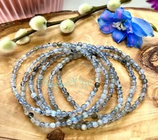 Wholesale Lot 6 Pcs Natural Labradorite 4mm 7.5 Crystal Stretch Bracelet
