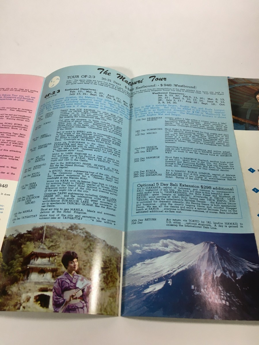 Vintage 1965 JAL Japan Air Lines Timetable Brochure Travel Guide